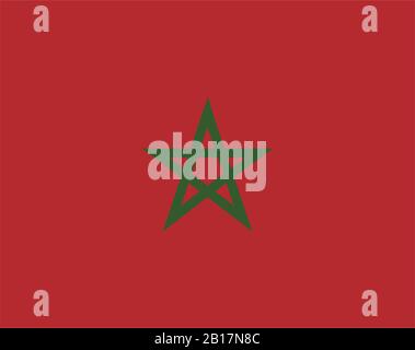 morocco flag illustrated in vector on white background Stock Vector