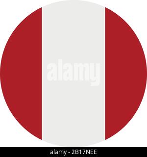 Peru flag illustrated in vector on white background Stock Vector