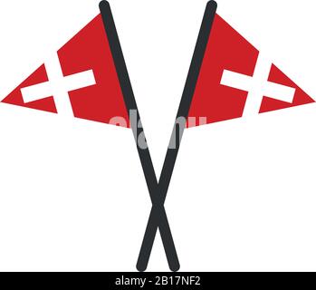 Swiss flag illustrated in vector on white background Stock Vector