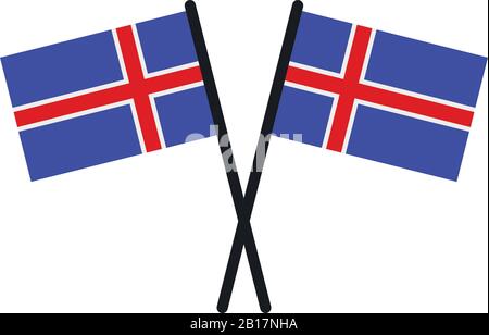 Iceland flag illustrated in vector on white background Stock Vector