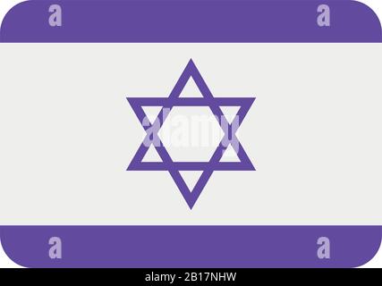 israel flag illustrated in vector on white background Stock Vector