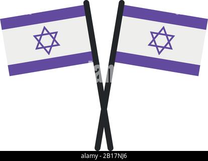 israel flag illustrated in vector on white background Stock Vector