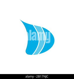 letter d stripes curves logo vector Stock Vector