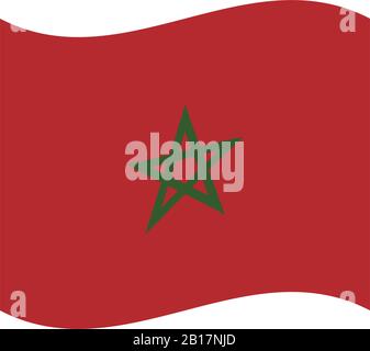 morocco flag illustrated in vector on white background Stock Vector