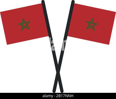 morocco flag illustrated in vector on white background Stock Vector