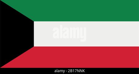Kuwait flag illustrated in vector on white background Stock Vector