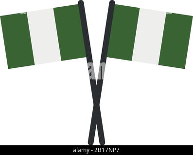 Nigeria flag illustrated in vector on white background Stock Vector