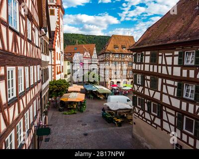 Deutschland, Baden-Württemberg, Rhein-Neckar-Kreis, Mosbach, Marktplatz, Stock Photo