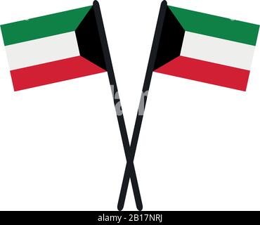 Kuwait flag illustrated in vector on white background Stock Vector