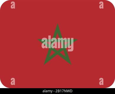 morocco flag illustrated in vector on white background Stock Vector