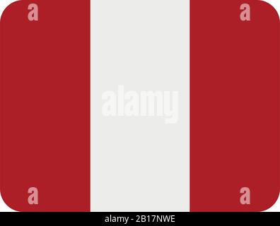 Peru flag illustrated in vector on white background Stock Vector