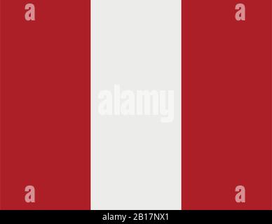 Peru flag illustrated in vector on white background Stock Vector