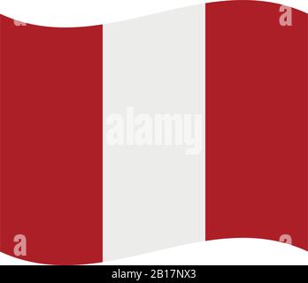 Peru flag illustrated in vector on white background Stock Vector