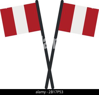 Peru flag illustrated in vector on white background Stock Vector