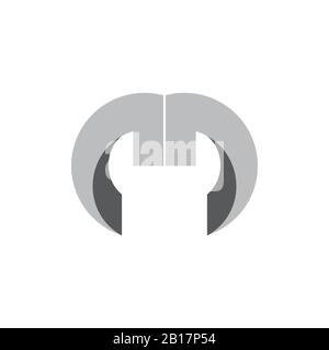 letter m arrow 3d shadow logo vector Stock Vector