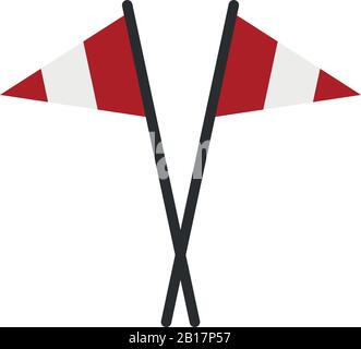 Peru flag illustrated in vector on white background Stock Vector