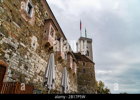 Old castle in center of Ljubljana, Slovenia, Europe Stock Photo