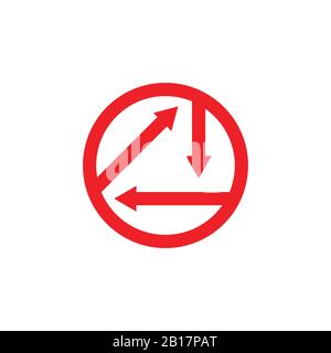 no direction arrow symbol logo vector Stock Vector