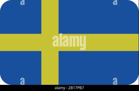 sweden flag illustrated in vector on white background Stock Vector