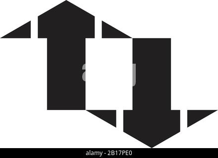 opposite arrow square geometric logo vector Stock Vector