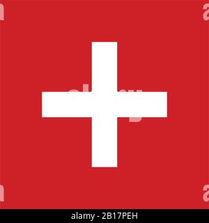 Swiss flag illustrated in vector on white background Stock Vector