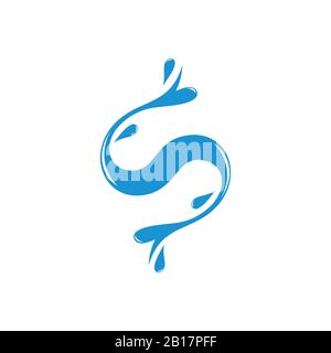 letter s curves motion water splash design logo vector Stock Vector