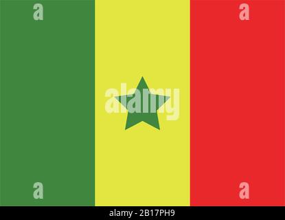 Senegal flag illustrated in vector on white background Stock Vector