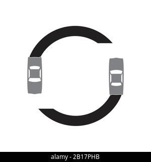 drift car circle design vector Stock Vector