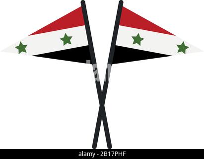 Syria flag illustrated in vector on a white background Stock Vector