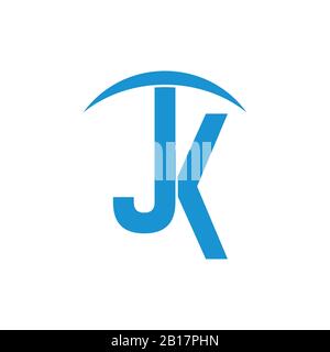 letter jk simple protection design logo vector Stock Vector