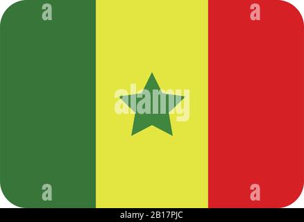 Senegal flag illustrated in vector on white background Stock Vector