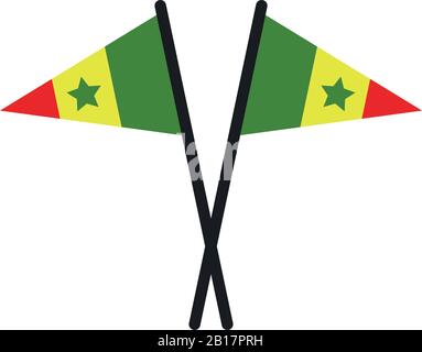 Senegal flag illustrated in vector on white background Stock Vector