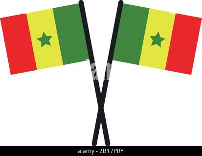 Senegal flag illustrated in vector on white background Stock Vector