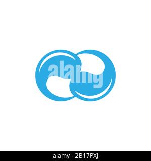 linked drop water logo vector Stock Vector