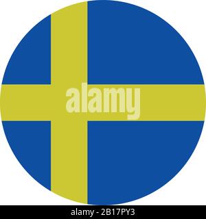 sweden flag illustrated in vector on white background Stock Vector