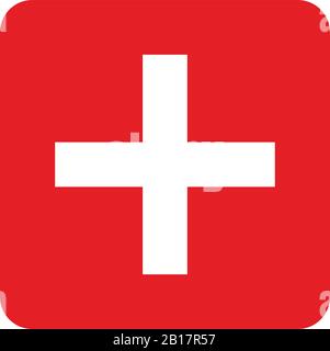 Swiss flag illustrated in vector on white background Stock Vector