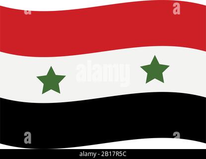 Syria flag illustrated in vector on a white background Stock Vector