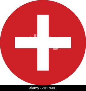 Swiss flag illustrated in vector on white background Stock Vector