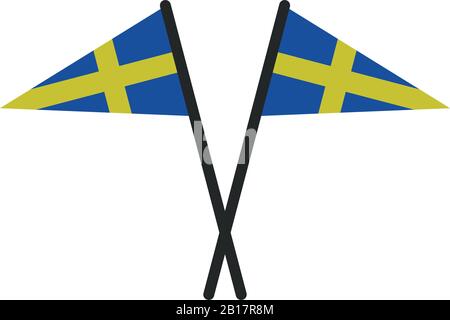 sweden flag illustrated in vector on white background Stock Vector