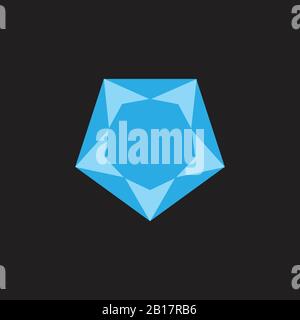 stars arrows blue diamond symbol logo Stock Vector