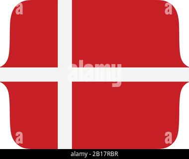 denmark flag illustrated in vector on white background Stock Vector