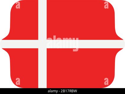 denmark flag illustrated in vector on white background Stock Vector
