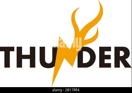 text thunder motion colorful powerful symbol logo vector Stock Vector