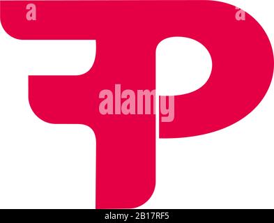 letter p f symbol motion curves simple design logo vector Stock Vector