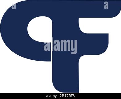 letter qf symbol motion curves simple design logo vector Stock Vector