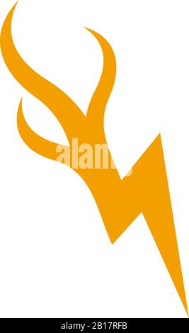 thunder curves motion design symbol logo vector Stock Vector