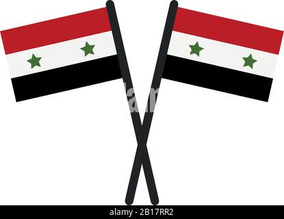Syria flag illustrated in vector on a white background Stock Vector