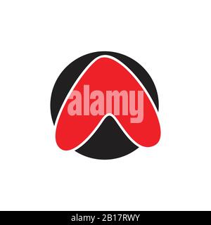 arrow up simple circle logo Stock Vector