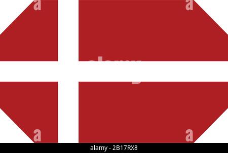 denmark flag illustrated in vector on white background Stock Vector