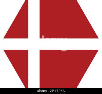 denmark flag illustrated in vector on white background Stock Vector